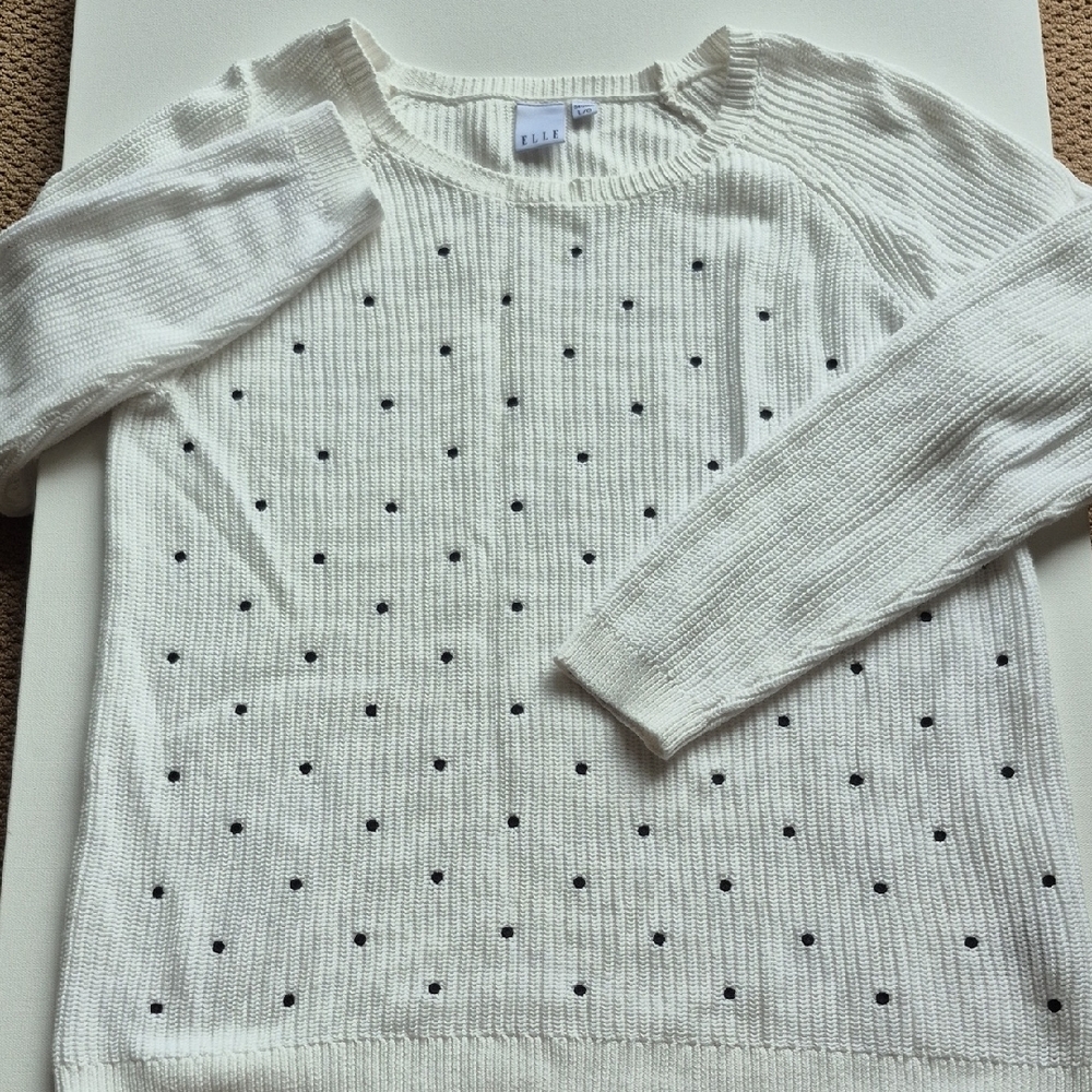 Elle Black/White Crew Neck Sweater Excellent Condition